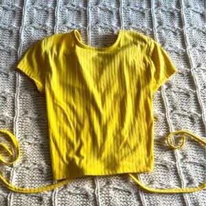 Yellow Open Back Crop Top Rue 21